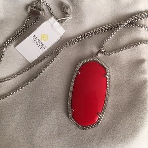 Kendra Scott long red pendant necklace